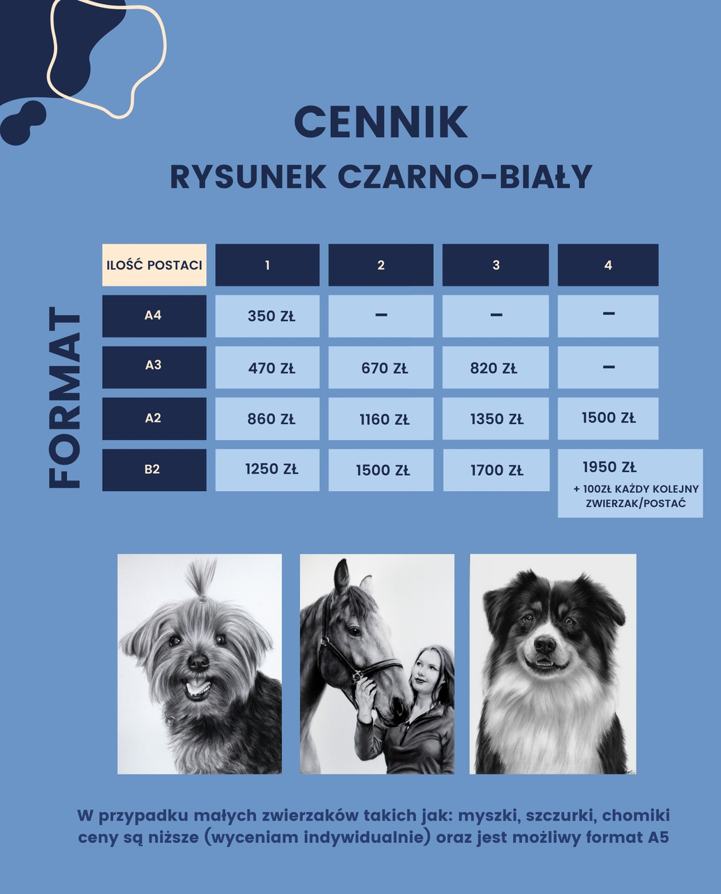 cennik portrety czarno-białe