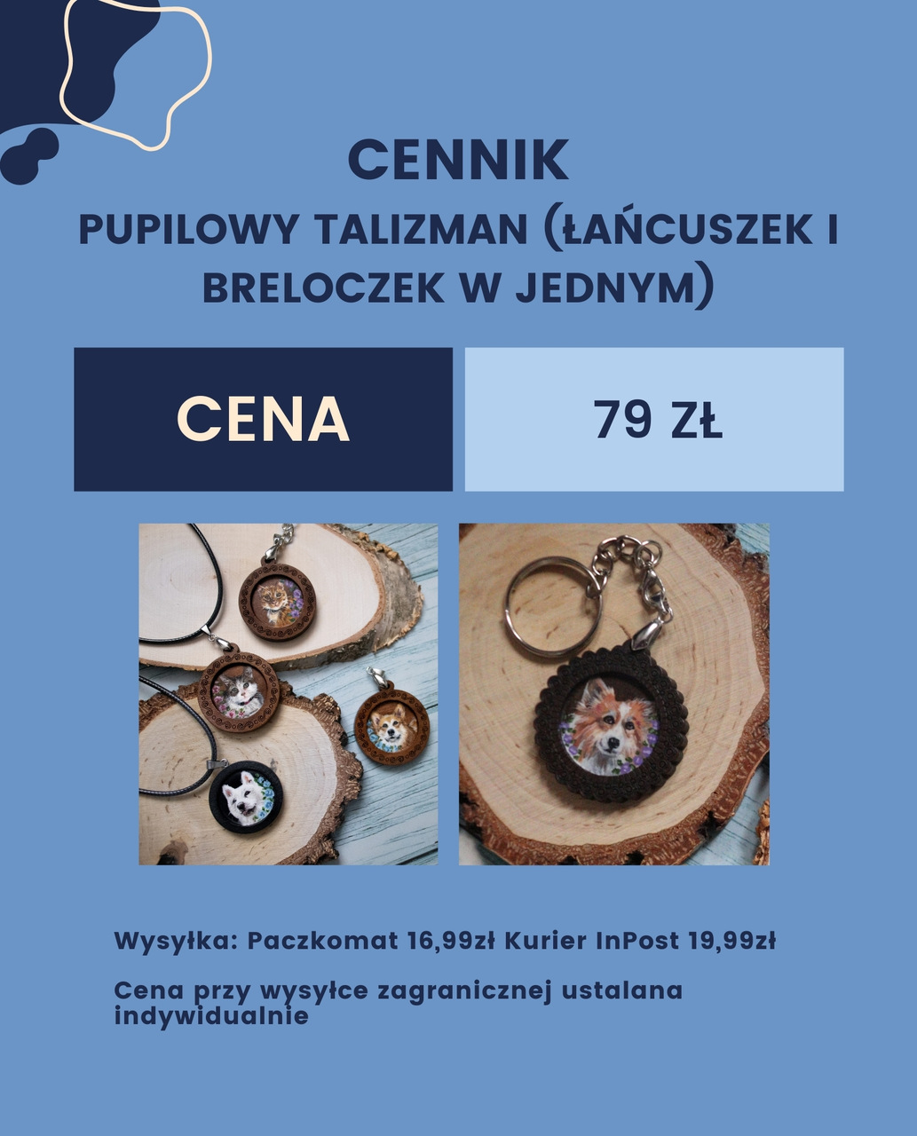 cena za pupilowy talizman (zawieszka)